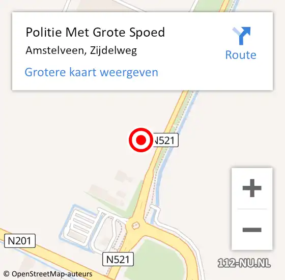 Locatie op kaart van de 112 melding: Politie Met Grote Spoed Naar Amstelveen, Zijdelweg op 15 juli 2021 07:44