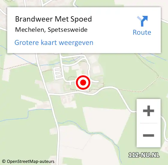 Locatie op kaart van de 112 melding: Brandweer Met Spoed Naar Mechelen, Spetsesweide op 15 juli 2021 08:04
