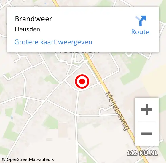 Locatie op kaart van de 112 melding: Brandweer Heusden op 15 juli 2021 08:11