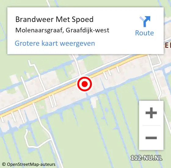 Locatie op kaart van de 112 melding: Brandweer Met Spoed Naar Molenaarsgraaf, Graafdijk-west op 15 juli 2021 09:53