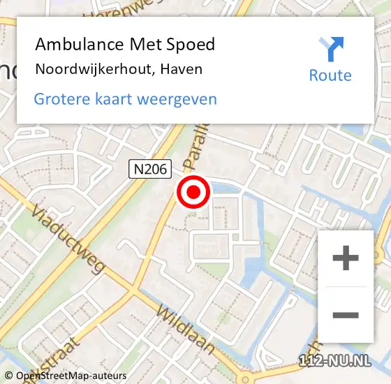 Locatie op kaart van de 112 melding: Ambulance Met Spoed Naar Noordwijkerhout, Haven op 15 juli 2021 10:21