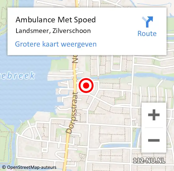 Locatie op kaart van de 112 melding: Ambulance Met Spoed Naar Landsmeer, Zilverschoon op 15 juli 2021 10:35