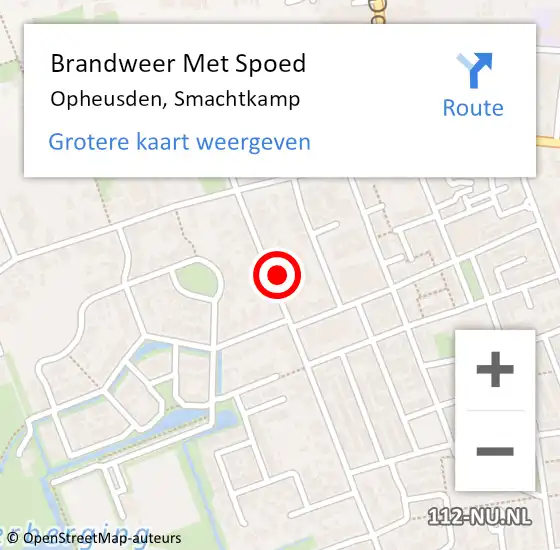 Locatie op kaart van de 112 melding: Brandweer Met Spoed Naar Opheusden, Smachtkamp op 15 juli 2021 10:40