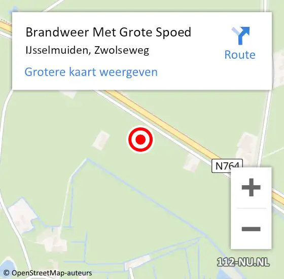 Locatie op kaart van de 112 melding: Brandweer Met Grote Spoed Naar IJsselmuiden, Zwolseweg op 15 juli 2021 11:00