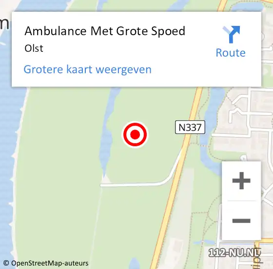 Locatie op kaart van de 112 melding: Ambulance Met Grote Spoed Naar Olst op 15 juli 2021 11:21