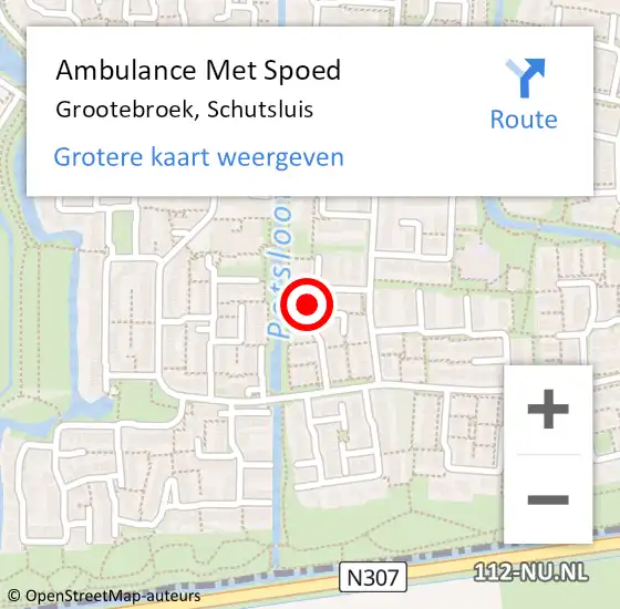 Locatie op kaart van de 112 melding: Ambulance Met Spoed Naar Grootebroek, Schutsluis op 15 juli 2021 12:31