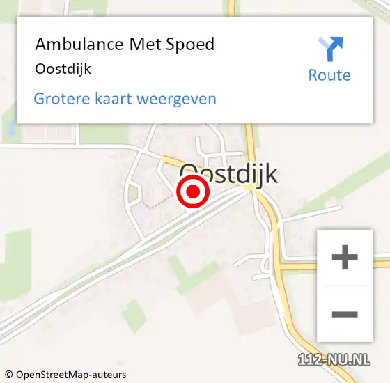 Locatie op kaart van de 112 melding: Ambulance Met Spoed Naar Oostdijk op 15 juli 2021 12:39
