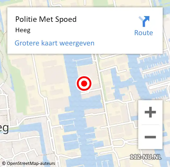 Locatie op kaart van de 112 melding: Politie Met Spoed Naar Heeg op 15 juli 2021 13:17