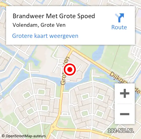 Locatie op kaart van de 112 melding: Brandweer Met Grote Spoed Naar Volendam, Grote Ven op 15 juli 2021 13:53