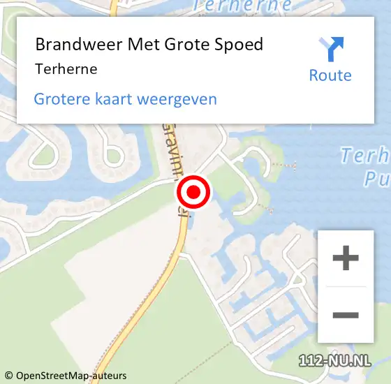 Locatie op kaart van de 112 melding: Brandweer Met Grote Spoed Naar Terherne op 15 juli 2021 13:59