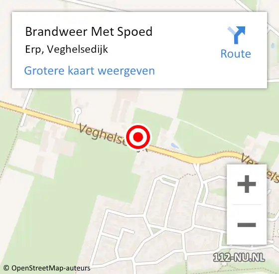 Locatie op kaart van de 112 melding: Brandweer Met Spoed Naar Erp, Veghelsedijk op 15 juli 2021 14:12