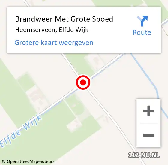 Locatie op kaart van de 112 melding: Brandweer Met Grote Spoed Naar Heemserveen, Elfde Wijk op 16 juni 2014 15:23