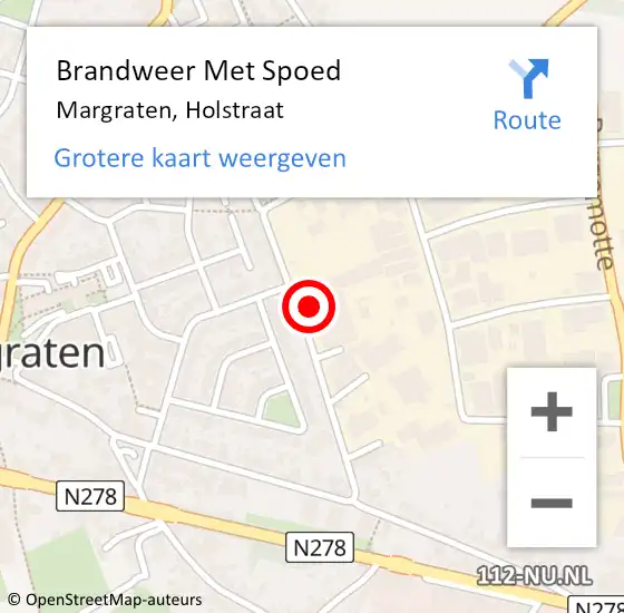 Locatie op kaart van de 112 melding: Brandweer Met Spoed Naar Margraten, Holstraat op 15 juli 2021 14:46