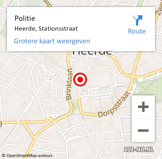 Locatie op kaart van de 112 melding: Politie Heerde, Stationsstraat op 15 juli 2021 14:48