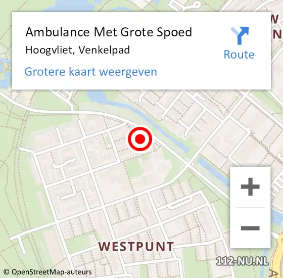 Locatie op kaart van de 112 melding: Ambulance Met Grote Spoed Naar Hoogvliet, Venkelpad op 15 juli 2021 15:28