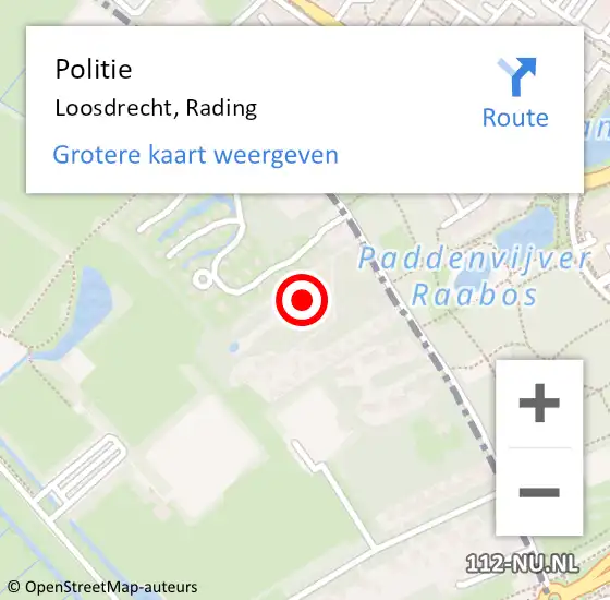 Locatie op kaart van de 112 melding: Politie Loosdrecht, Rading op 15 juli 2021 15:36