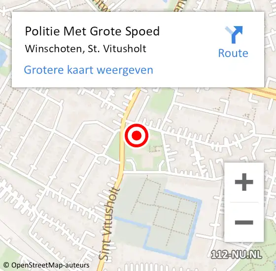 Locatie op kaart van de 112 melding: Politie Met Grote Spoed Naar Winschoten, St. Vitusholt op 15 juli 2021 15:51