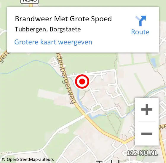 Locatie op kaart van de 112 melding: Brandweer Met Grote Spoed Naar Tubbergen, Borgstaete op 15 juli 2021 16:28