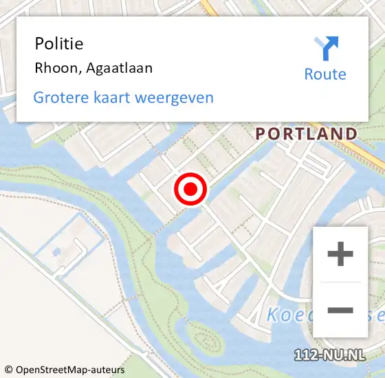 Locatie op kaart van de 112 melding: Politie Rhoon, Agaatlaan op 15 juli 2021 16:44