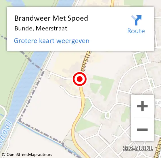 Locatie op kaart van de 112 melding: Brandweer Met Spoed Naar Bunde, Meerstraat op 15 juli 2021 16:44