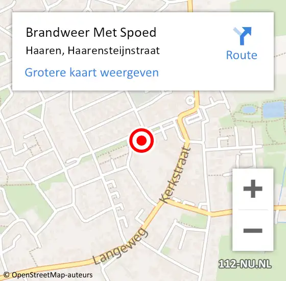 Locatie op kaart van de 112 melding: Brandweer Met Spoed Naar Haaren, Haarensteijnstraat op 15 juli 2021 17:28