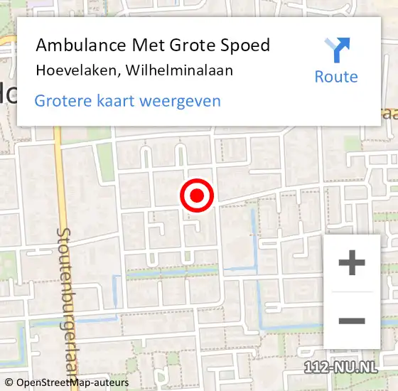 Locatie op kaart van de 112 melding: Ambulance Met Grote Spoed Naar Hoevelaken, Wilhelminalaan op 15 juli 2021 17:52