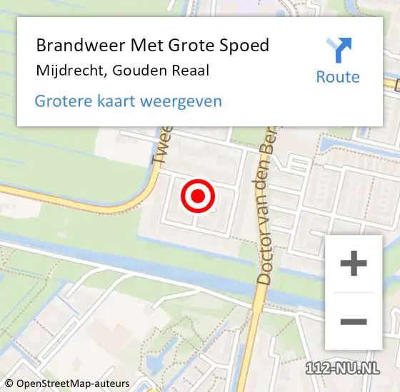 Locatie op kaart van de 112 melding: Brandweer Met Grote Spoed Naar Mijdrecht, Gouden Reaal op 15 juli 2021 18:53