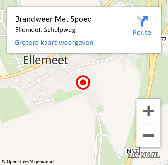 Locatie op kaart van de 112 melding: Brandweer Met Spoed Naar Ellemeet, Schelpweg op 15 juli 2021 18:56