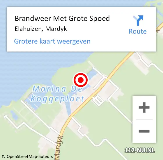 Locatie op kaart van de 112 melding: Brandweer Met Grote Spoed Naar Elahuizen, Mardyk op 15 juli 2021 19:24