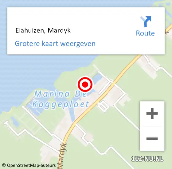 Locatie op kaart van de 112 melding:  Elahuizen, Mardyk op 15 juli 2021 19:26