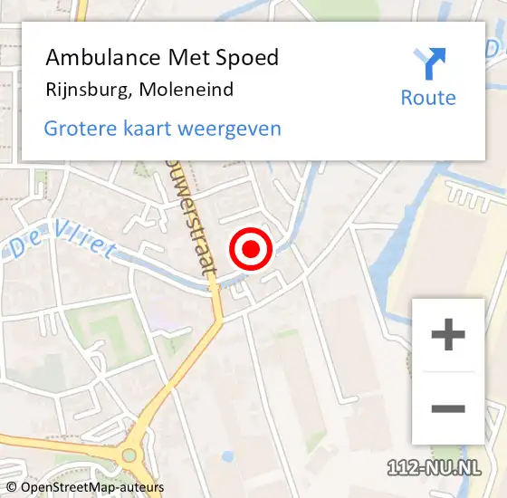 Locatie op kaart van de 112 melding: Ambulance Met Spoed Naar Rijnsburg, Moleneind op 15 juli 2021 20:13