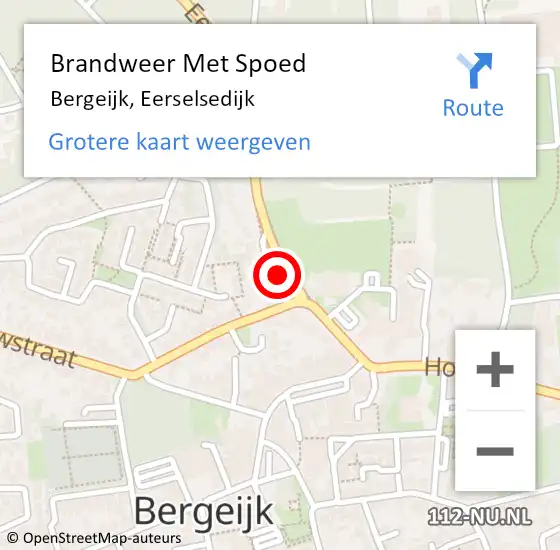 Locatie op kaart van de 112 melding: Brandweer Met Spoed Naar Bergeijk, Eerselsedijk op 15 juli 2021 20:23