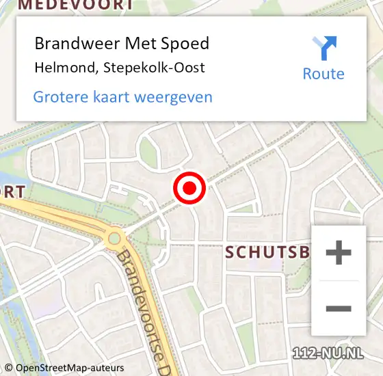 Locatie op kaart van de 112 melding: Brandweer Met Spoed Naar Helmond, Stepekolk-Oost op 15 juli 2021 21:38