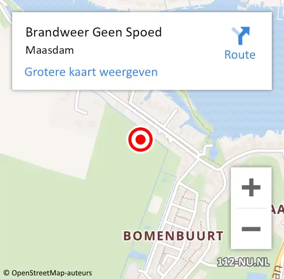 Locatie op kaart van de 112 melding: Brandweer Geen Spoed Naar Maasdam op 15 juli 2021 21:42