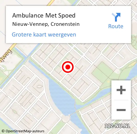 Locatie op kaart van de 112 melding: Ambulance Met Spoed Naar Nieuw-Vennep, Cronenstein op 15 juli 2021 21:54