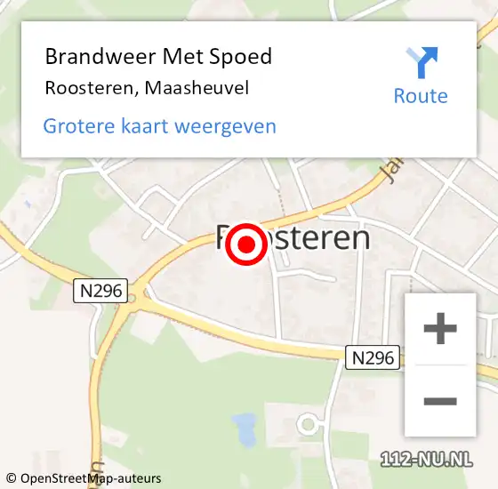 Locatie op kaart van de 112 melding: Brandweer Met Spoed Naar Roosteren, Maasheuvel op 15 juli 2021 22:25