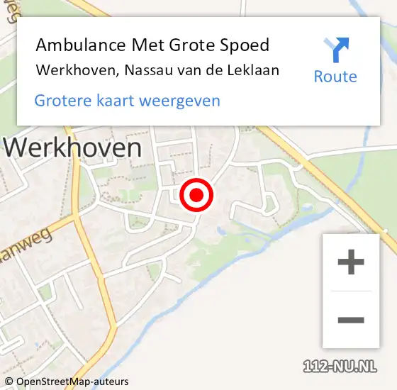 Locatie op kaart van de 112 melding: Ambulance Met Grote Spoed Naar Werkhoven, Nassau van de Leklaan op 16 juni 2014 16:11