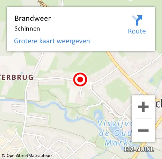 Locatie op kaart van de 112 melding: Brandweer Schinnen op 16 juli 2021 00:31