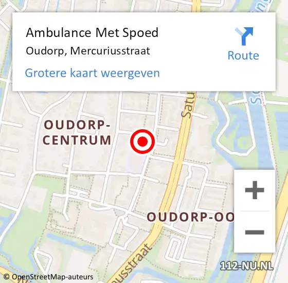 Locatie op kaart van de 112 melding: Ambulance Met Spoed Naar Oudorp, Mercuriusstraat op 16 juli 2021 00:50