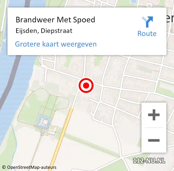 Locatie op kaart van de 112 melding: Brandweer Met Spoed Naar Eijsden, Diepstraat op 16 juli 2021 03:08