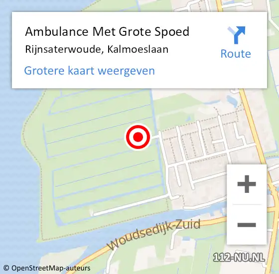 Locatie op kaart van de 112 melding: Ambulance Met Grote Spoed Naar Rijnsaterwoude, Kalmoeslaan op 16 juli 2021 03:45