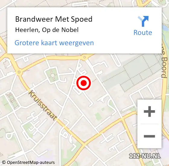 Locatie op kaart van de 112 melding: Brandweer Met Spoed Naar Heerlen, Op de Nobel op 16 juli 2021 03:46