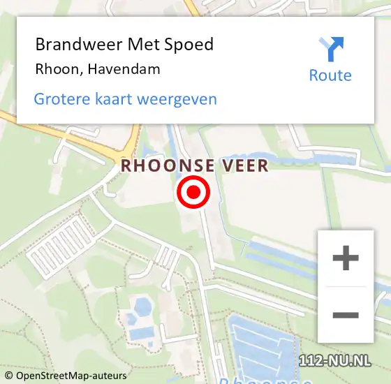 Locatie op kaart van de 112 melding: Brandweer Met Spoed Naar Rhoon, Havendam op 16 juli 2021 06:58