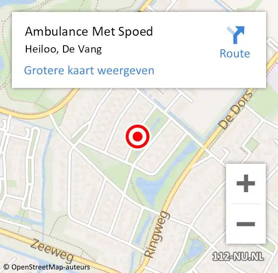 Locatie op kaart van de 112 melding: Ambulance Met Spoed Naar Heiloo, De Vang op 16 juli 2021 07:15