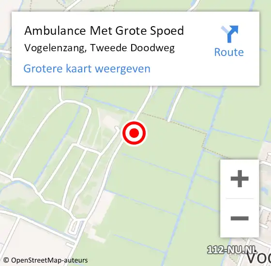 Locatie op kaart van de 112 melding: Ambulance Met Grote Spoed Naar Vogelenzang, Tweede Doodweg op 16 juli 2021 07:45