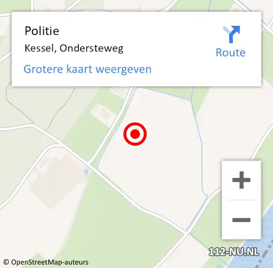 Locatie op kaart van de 112 melding: Politie Kessel, Ondersteweg op 16 juli 2021 07:58