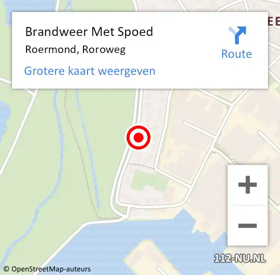 Locatie op kaart van de 112 melding: Brandweer Met Spoed Naar Roermond, Roroweg op 16 juli 2021 08:01