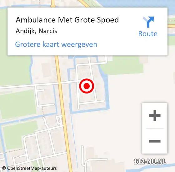 Locatie op kaart van de 112 melding: Ambulance Met Grote Spoed Naar Andijk, Narcis op 16 juli 2021 08:15