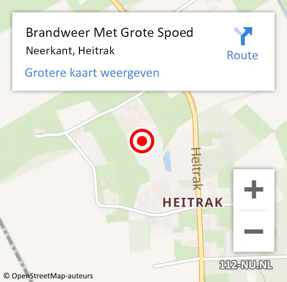 Locatie op kaart van de 112 melding: Brandweer Met Grote Spoed Naar Neerkant, Heitrak op 16 juli 2021 09:06