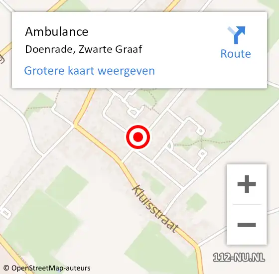 Locatie op kaart van de 112 melding: Ambulance Doenrade, Zwarte Graaf op 16 juni 2014 16:42